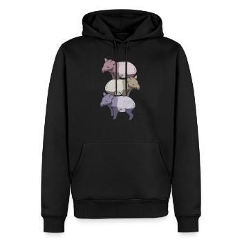 Tapir - Sweat à capuche Premium bio Homme - noir - Devant - Nico (187cm)