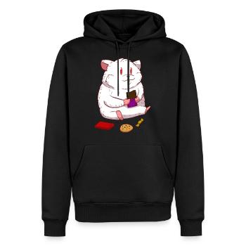 Hamster Schokolade Schoko Naschkatze - Männer Premium Bio Hoodie - Schwarz - Vorne - Nico (187cm)