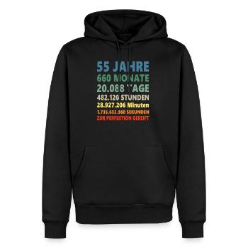 55 Jahre 55. Geburtstag Geschenk - Männer Premium Bio Hoodie - Schwarz - Vorne - Nico (187cm)