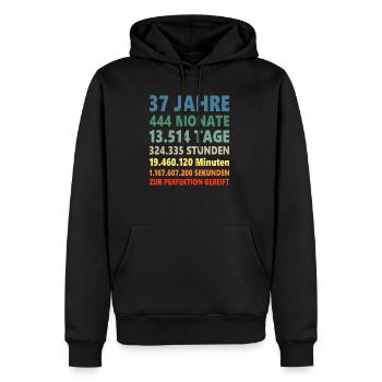 37. Geburtstag 37 Jahre Geschenk - Männer Premium Bio Hoodie - Schwarz - Vorne - Nico (187cm)