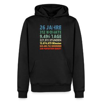 26 Jahre 26. Geburtstag Geschenk - Männer Premium Bio Hoodie - Schwarz - Vorne - Nico (187cm)