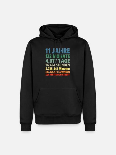 11 Jahre 11ter Geburtstag Geschenk - Männer Premium Bio Hoodie - Schwarz
