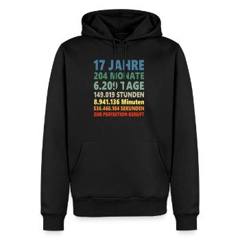 17. Geburtstag 17 Jahre Geschenk - Männer Premium Bio Hoodie - Schwarz - Vorne - Nico (187cm)