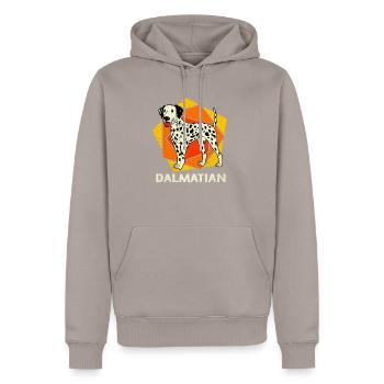 Dalmatiner - Männer Premium Bio Hoodie - Taupe - Vorne - Nico (187cm)