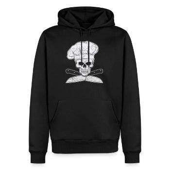 Couteau de chef de cuisinier chef cuisinier griller - Sweat à capuche Premium bio Homme - noir - Devant - Nico (187cm)