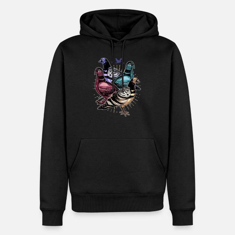 Taube - Männer Premium Bio Hoodie - Schwarz