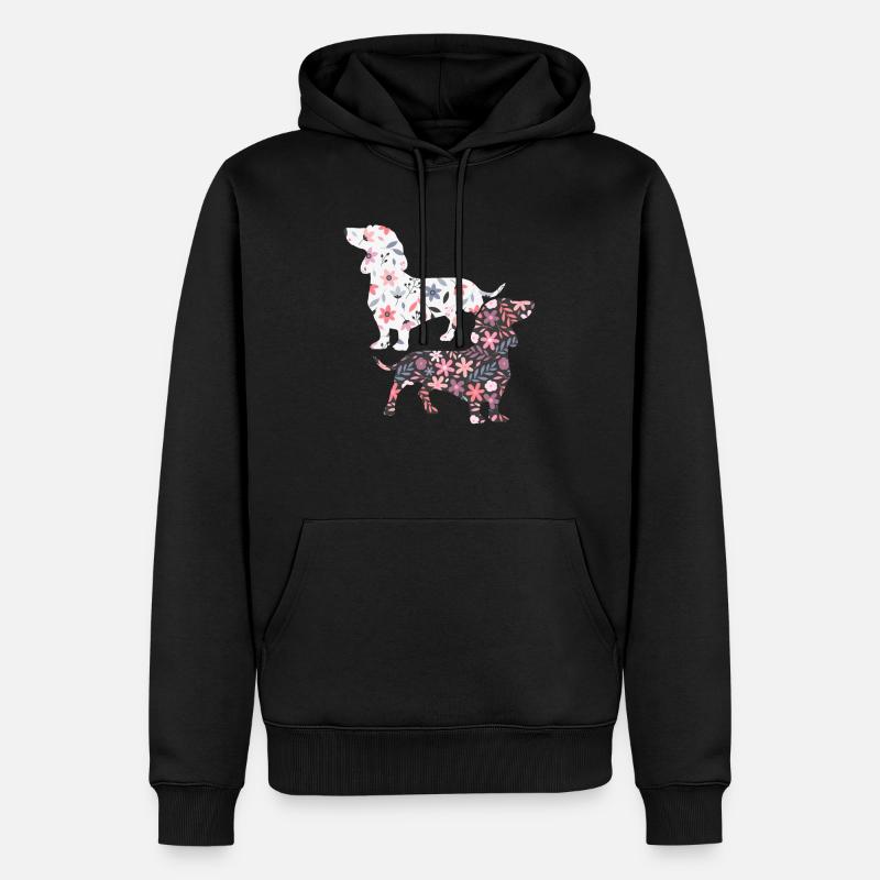 Chien de teckel - Sweat à capuche Premium bio Homme - noir
