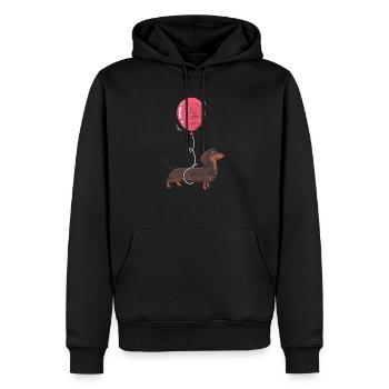 Dackel Luftballon - Männer Premium Bio Hoodie - Schwarz - Vorne - Nico (187cm)