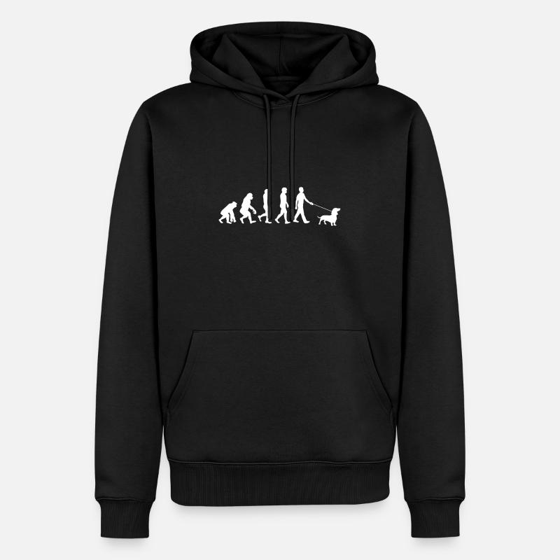 Dackel Evolution - Männer Premium Bio Hoodie - Schwarz