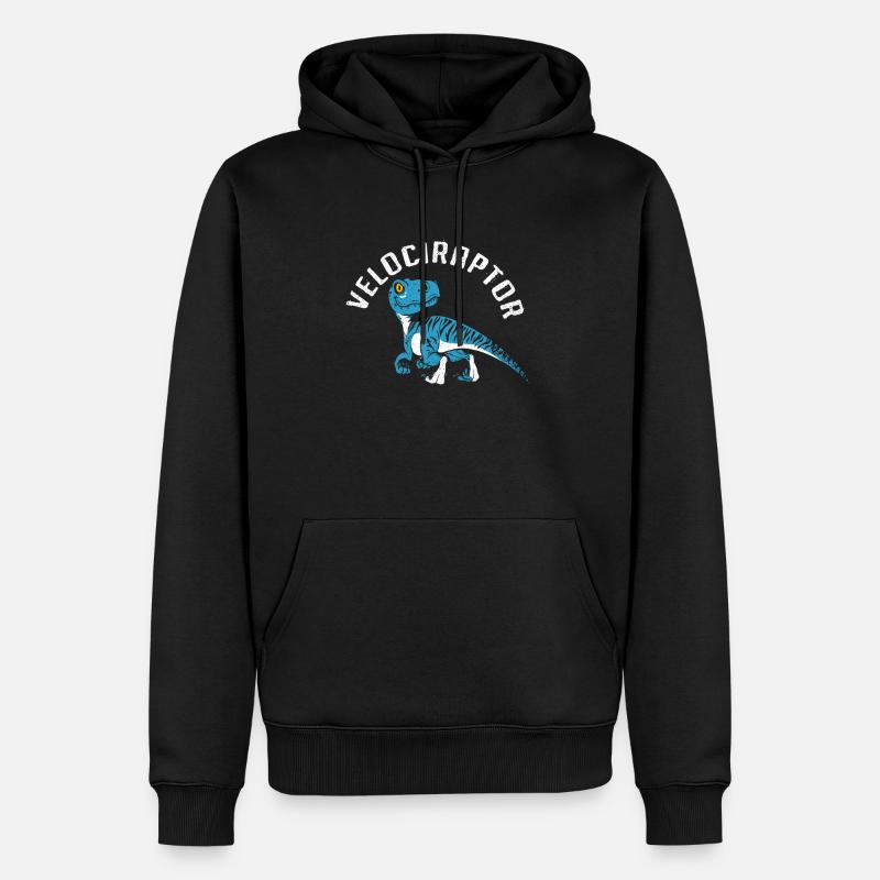 Velociraptor - Männer Premium Bio Hoodie - Schwarz