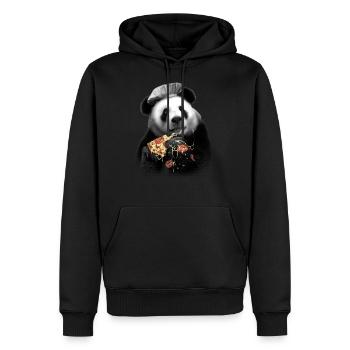 Pizza Panda - Sweat à capuche Premium bio Homme - noir - Devant - Nico (187cm)