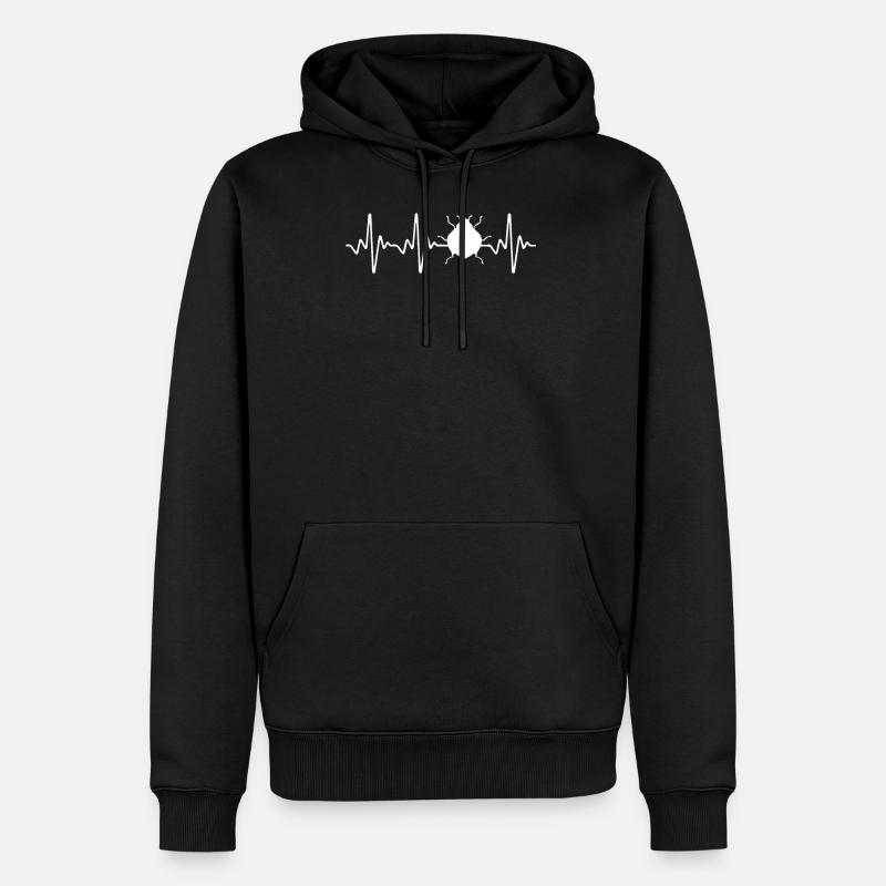 Ladybug Heartbeat - Männer Premium Bio Hoodie - Schwarz