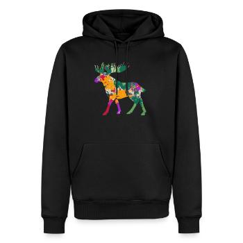 L’orignal - Sweat à capuche Premium bio Homme - noir - Devant - Nico (187cm)