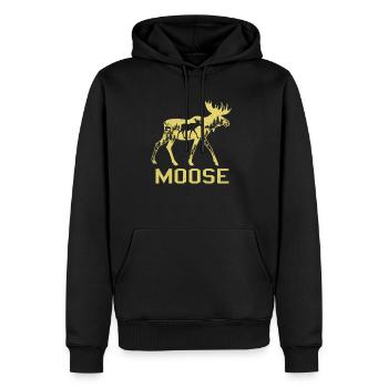 L’orignal - Sweat à capuche Premium bio Homme - noir - Devant - Nico (187cm)