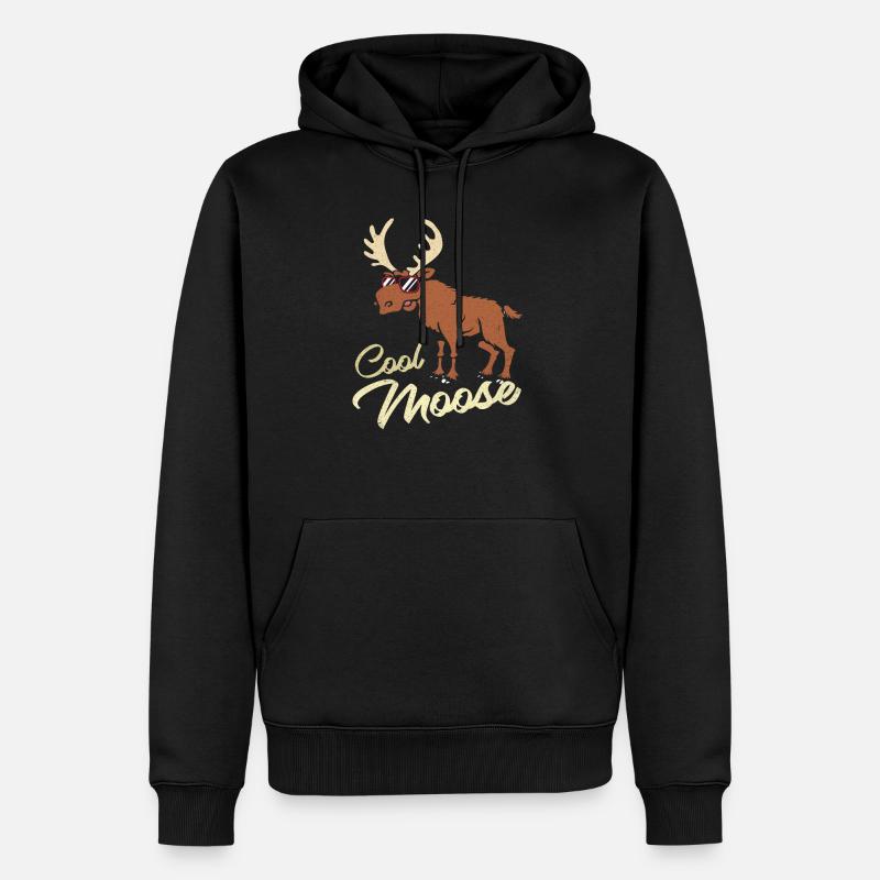 Elch - Männer Premium Bio Hoodie - Schwarz