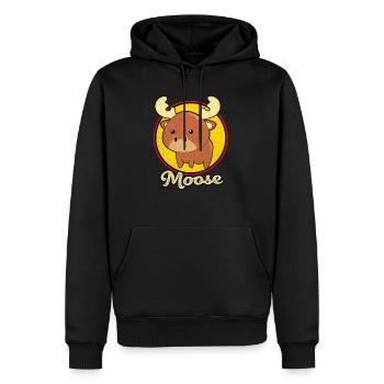 L’orignal - Sweat à capuche Premium bio Homme - noir - Devant - Nico (187cm)