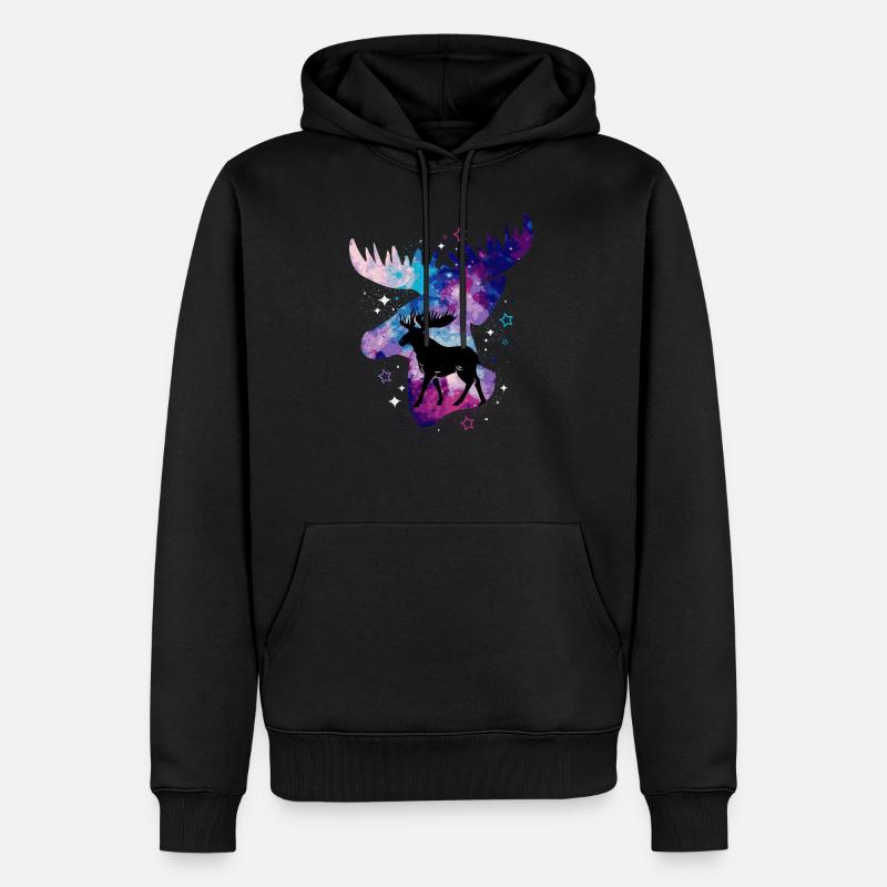 Elch - Männer Premium Bio Hoodie - Schwarz