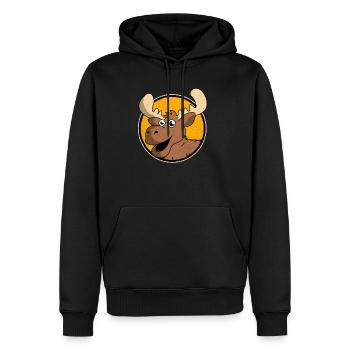 L’orignal - Sweat à capuche Premium bio Homme - noir - Devant - Nico (187cm)