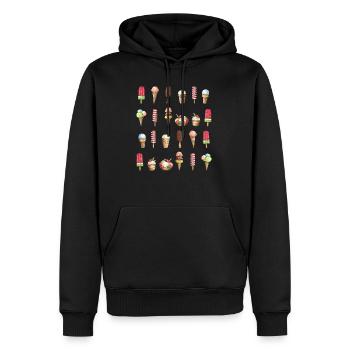 Glace glace - Sweat à capuche Premium bio Homme - noir - Devant - Nico (187cm)