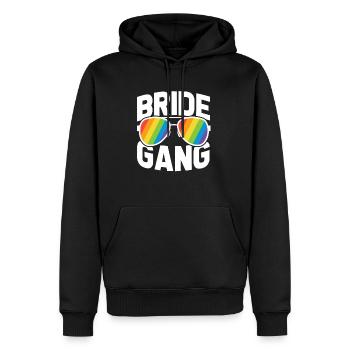 Mariage gay mariée - Sweat à capuche Premium bio Homme - noir - Devant - Nico (187cm)