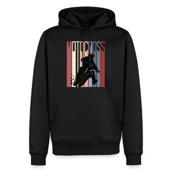 Motocross Retro Style Dirt Bike - Männer Premium Bio Hoodie - Schwarz - Vorne - Nico (187cm)