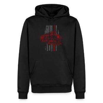 pompiers - Sweat à capuche Premium bio Homme - noir - Devant - Nico (187cm)