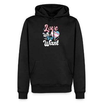 Transgender-Herz-Liebe, die Sie Geschenk wünschen - Männer Premium Bio Hoodie - Schwarz - Vorne - Nico (187cm)