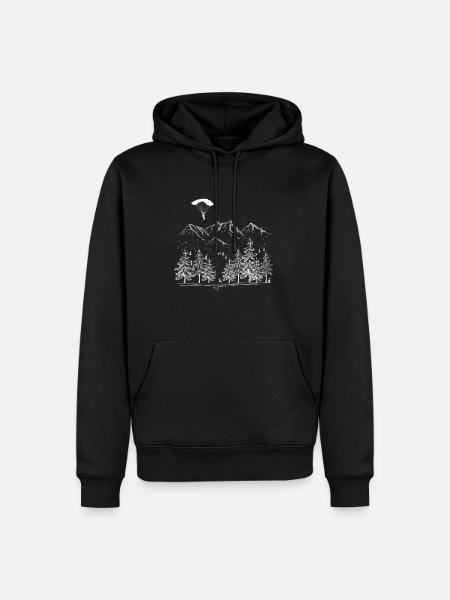 Paragliding mountains - Men’s Premium Organic Hoodie - black