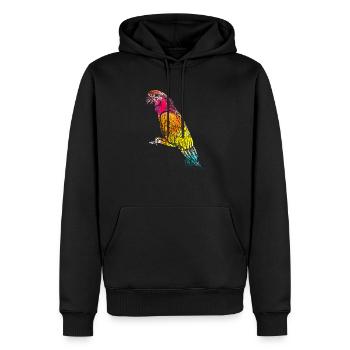 Animal perroquet - Sweat à capuche Premium bio Homme - noir - Devant - Nico (187cm)