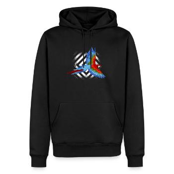 perroquet - Sweat à capuche Premium bio Homme - noir - Devant - Nico (187cm)