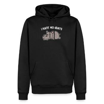 Nilpferd - Männer Premium Bio Hoodie - Schwarz - Vorne - Nico (187cm)