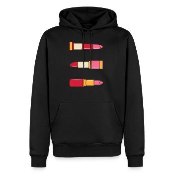 Lippenstift Schminke Schönheit Frau Damen Geschenk - Männer Premium Bio Hoodie - Schwarz - Vorne - Nico (187cm)