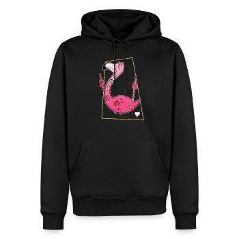 Flamingo Mittelfinger Tattoos Böse Lustig - Männer Premium Bio Hoodie - Schwarz - Vorne - Nico (187cm)