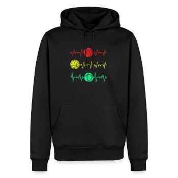 Pétanque Bocce Raffa Boule Sport Ball Petanque - Männer Premium Bio Hoodie - Schwarz - Vorne - Nico (187cm)