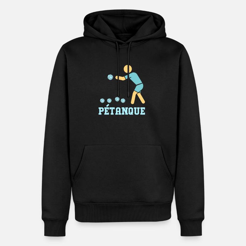 Pétanque Bocce Raffa Boule Sport Ball Petanque - Sweat à capuche Premium bio Homme - noir