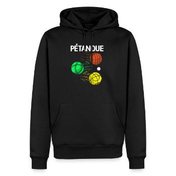 Pétanque Bocce Raffa Boule Sport Ball Petanque - Sweat à capuche Premium bio Homme - noir - Devant - Nico (187cm)