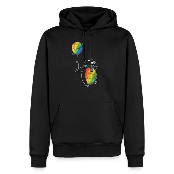 Pinguin LGBT - Männer Premium Bio Hoodie - Schwarz - Vorne - Nico (187cm)