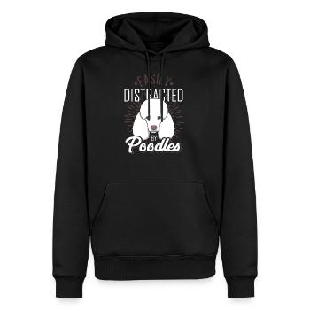 Passion caniche - Sweat à capuche Premium bio Homme - noir - Devant - Nico (187cm)