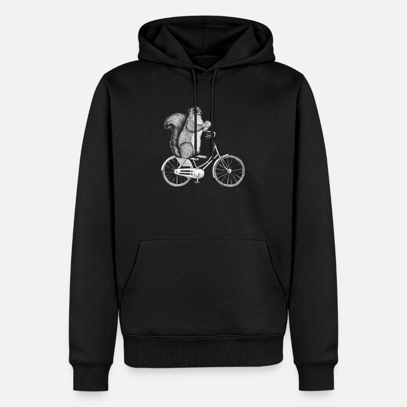Eichhörnchen Fahrrad - Männer Premium Bio Hoodie - Schwarz