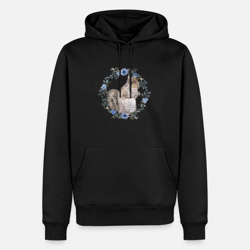 écureuil - Sweat à capuche Premium bio Homme - noir