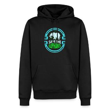 Elefant - Männer Premium Bio Hoodie - Schwarz - Vorne - Nico (187cm)