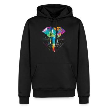 Elefant - Männer Premium Bio Hoodie - Schwarz - Vorne - Nico (187cm)