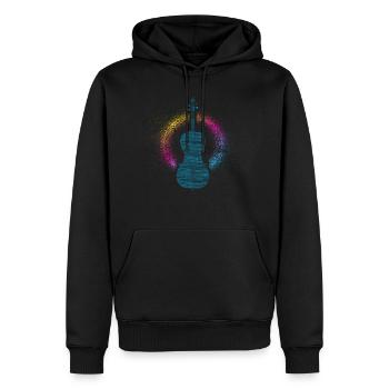 violoncelle - Sweat à capuche Premium bio Homme - noir - Devant - Nico (187cm)