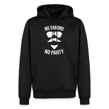 No Sandro No Party - Männer Premium Bio Hoodie - Schwarz - Vorne - Nico (187cm)