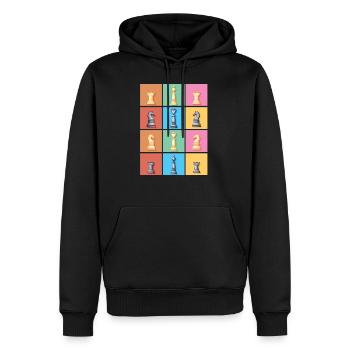 Schach Schachfigur - Männer Premium Bio Hoodie - Schwarz - Vorne - Nico (187cm)