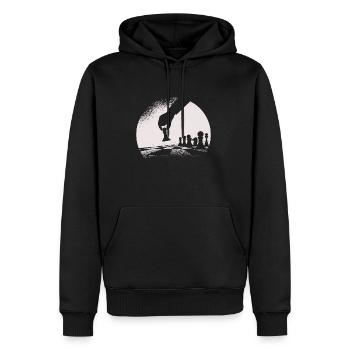 Schach Schachbrett - Männer Premium Bio Hoodie - Schwarz - Vorne - Nico (187cm)