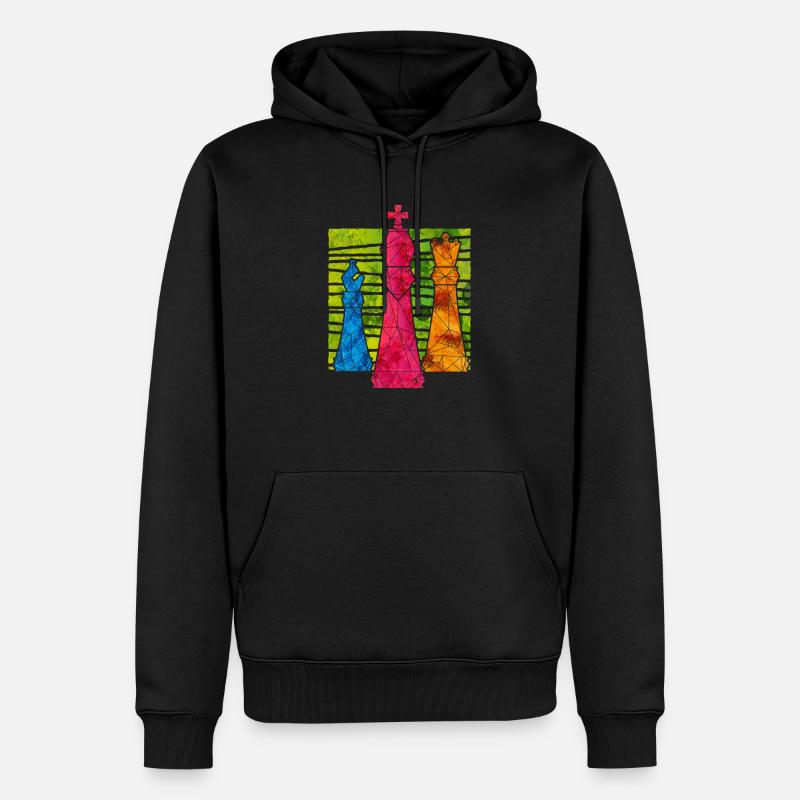 échecs - Sweat à capuche Premium bio Homme - noir