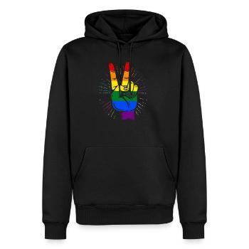 LGBT - Männer Premium Bio Hoodie - Schwarz - Vorne - Nico (187cm)