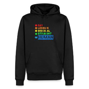 LGBT - Männer Premium Bio Hoodie - Schwarz - Vorne - Nico (187cm)