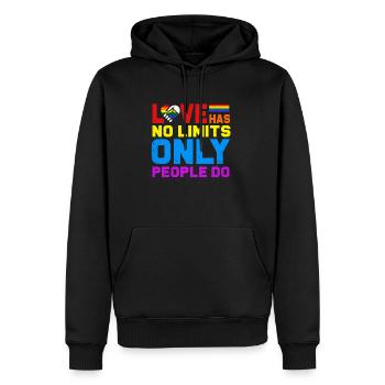 LGBT - Männer Premium Bio Hoodie - Schwarz - Vorne - Nico (187cm)